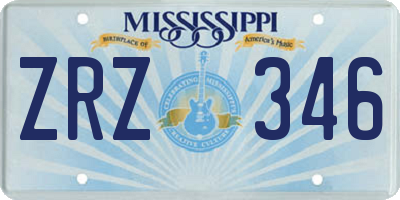 MS license plate ZRZ346