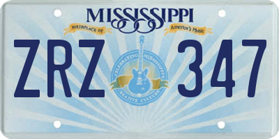 MS license plate ZRZ347