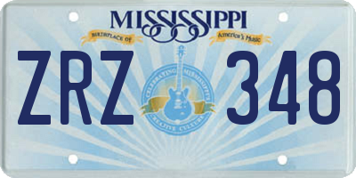MS license plate ZRZ348