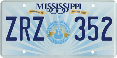 MS license plate ZRZ352