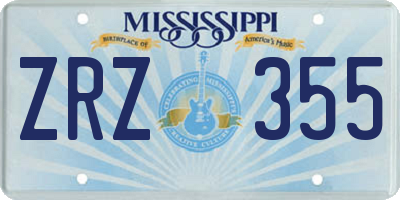MS license plate ZRZ355