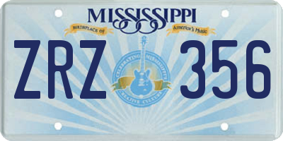 MS license plate ZRZ356