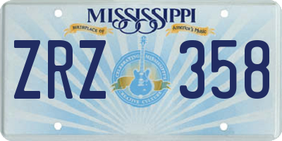 MS license plate ZRZ358