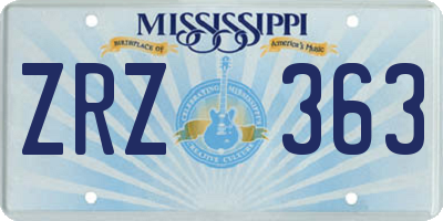 MS license plate ZRZ363