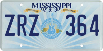 MS license plate ZRZ364