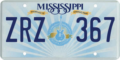 MS license plate ZRZ367