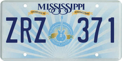 MS license plate ZRZ371