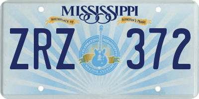 MS license plate ZRZ372