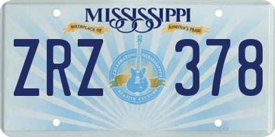 MS license plate ZRZ378