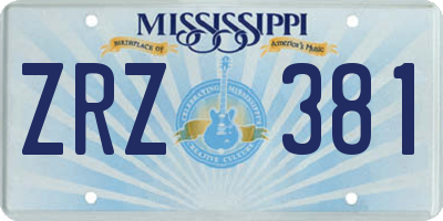 MS license plate ZRZ381