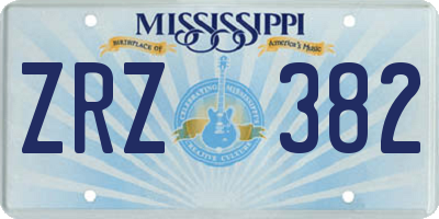 MS license plate ZRZ382