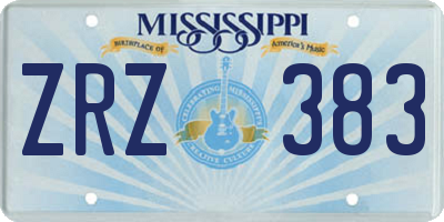 MS license plate ZRZ383