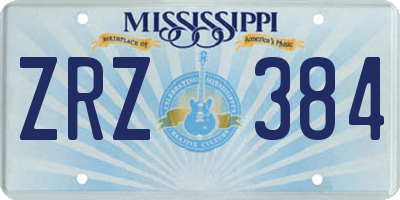 MS license plate ZRZ384
