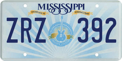 MS license plate ZRZ392