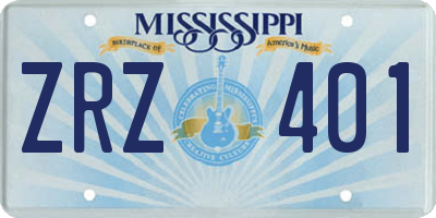 MS license plate ZRZ401