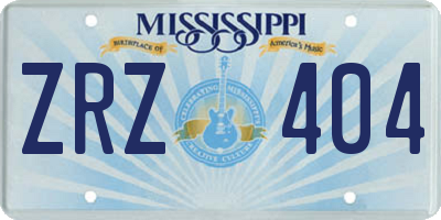 MS license plate ZRZ404