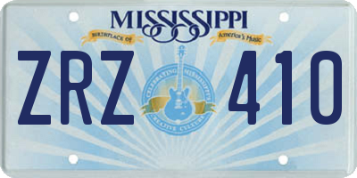 MS license plate ZRZ410