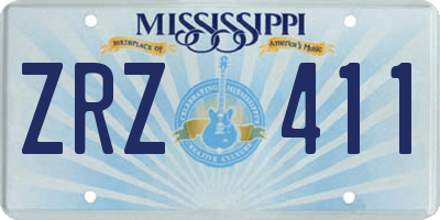 MS license plate ZRZ411