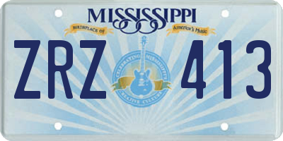 MS license plate ZRZ413