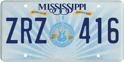 MS license plate ZRZ416
