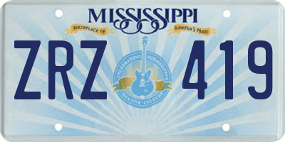 MS license plate ZRZ419