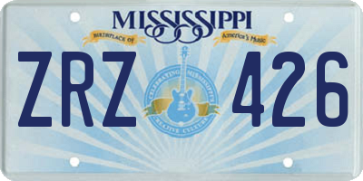 MS license plate ZRZ426