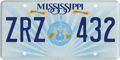MS license plate ZRZ432