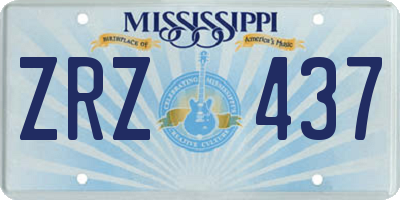 MS license plate ZRZ437