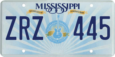 MS license plate ZRZ445