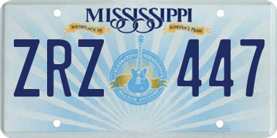 MS license plate ZRZ447