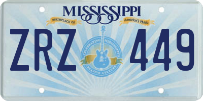 MS license plate ZRZ449
