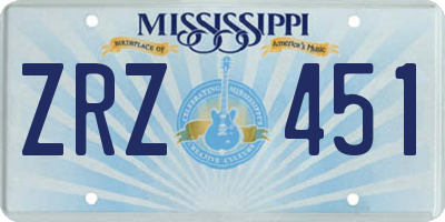 MS license plate ZRZ451