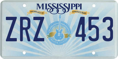 MS license plate ZRZ453