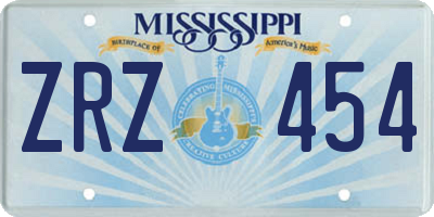 MS license plate ZRZ454