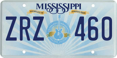 MS license plate ZRZ460