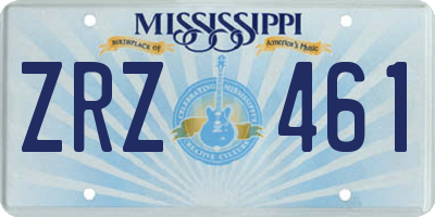MS license plate ZRZ461