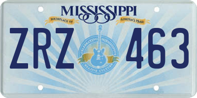 MS license plate ZRZ463