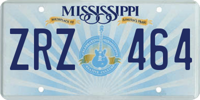 MS license plate ZRZ464