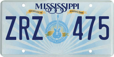 MS license plate ZRZ475