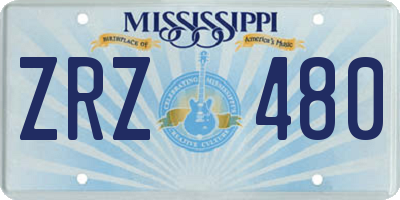 MS license plate ZRZ480