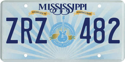 MS license plate ZRZ482