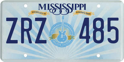 MS license plate ZRZ485