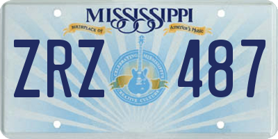 MS license plate ZRZ487