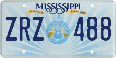 MS license plate ZRZ488