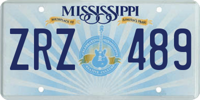 MS license plate ZRZ489