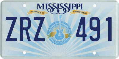 MS license plate ZRZ491