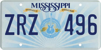 MS license plate ZRZ496