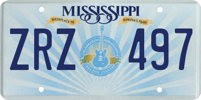 MS license plate ZRZ497