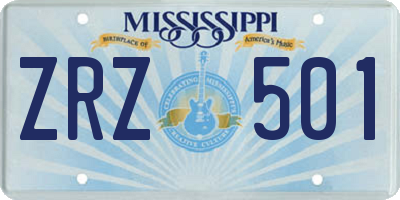 MS license plate ZRZ501