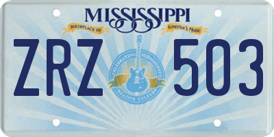MS license plate ZRZ503